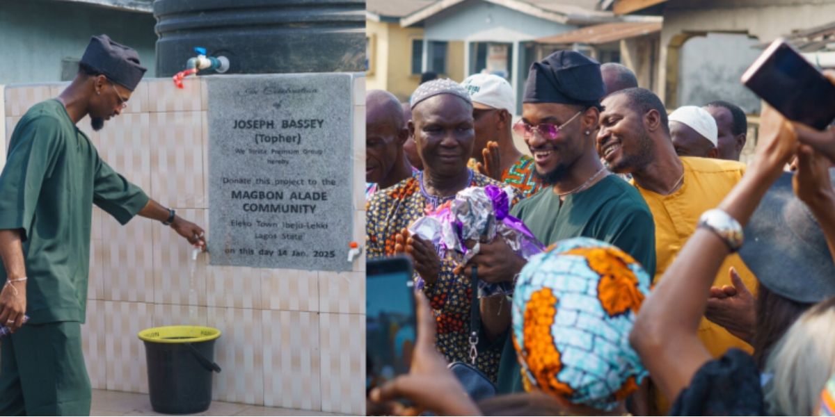 BBNaija Topher, digs, commissions Borehole for Lagos community