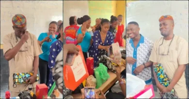 Emotional moment Yabatech students surprise lecturer on birthday