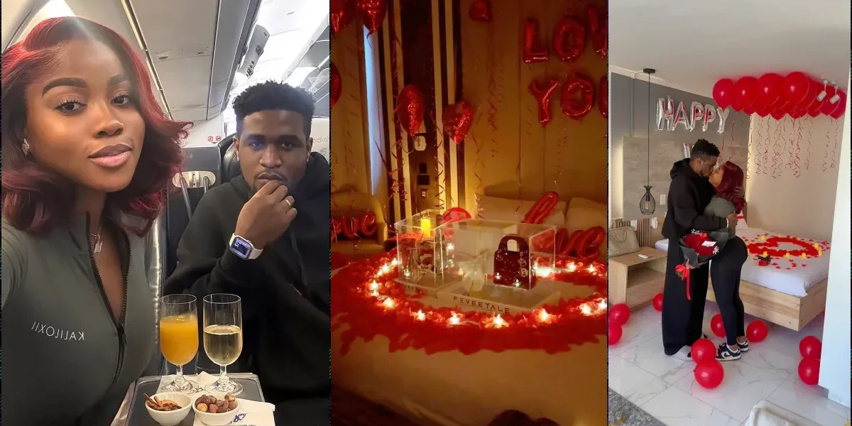 Celebrity designer Veekee James has shared an unexpected Valentine’s Day surprise orchestrated by her husband, Femi Atere.