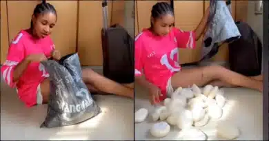 Birthday girl gets sack of 'fufu' from father after demanding food tray as gift