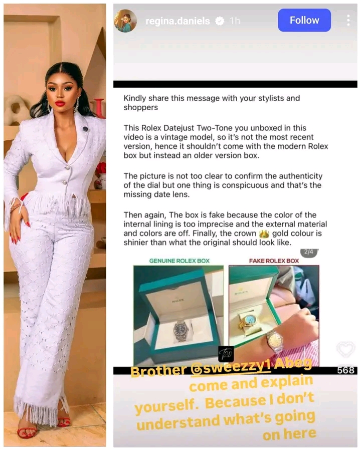 Regina Daniels Instagram post 