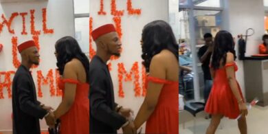 Lady storms out after boyfriend proposed to her at a restaurant