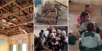 No desks, No chairs: Abuja Pupils sit on bare floor, teachers on windows