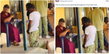 "This is oppression" - Viral photo of NYSC corper kneeling before official sparks public outrage