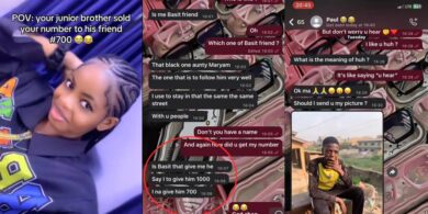 Lady leaks chat after brother sells her contact to friend for ₦700 who then asks her out