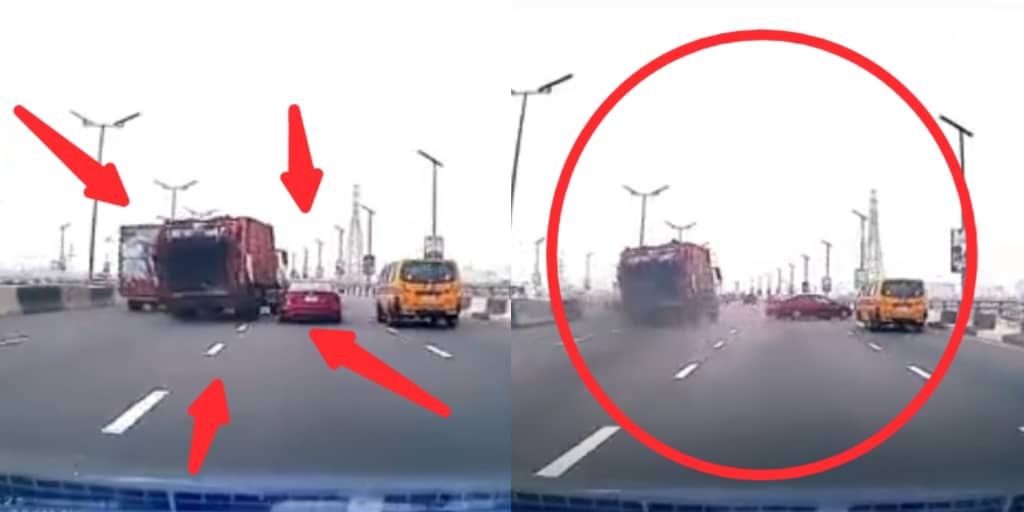 Video captures accident with trailer on third mainland bridge