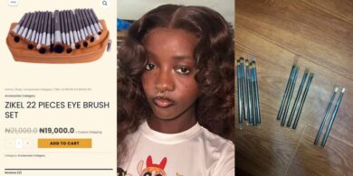 Vendor under fire as lady receives different eye brush set from advertised product