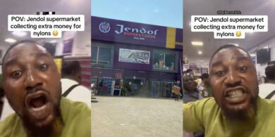 Man fumes at Jendol supermarket over ₦30 nylon charge after spending ₦11,800