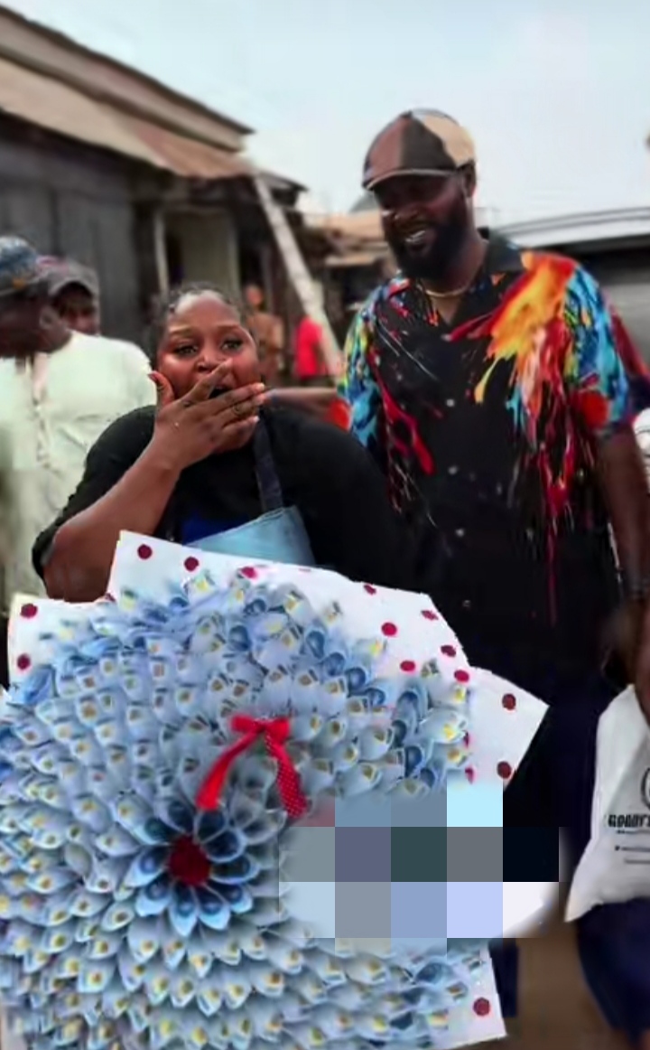 Adorable moment man surprises wife with money bouquet, car, others on birthday