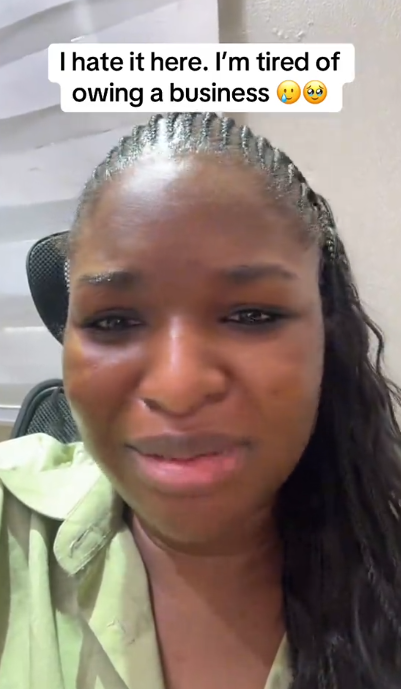 "I’m tired of owning business" - Woman breaks down in tears as employee quits without notice