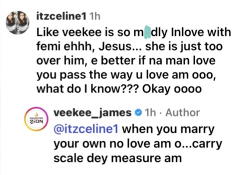 Veekee James reacts to troll’s concern over loving her husband ‘too much’