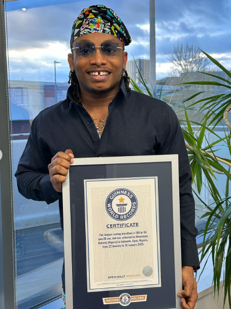 "106 hours non-stop" - Ijebu-Ode tailor breaks Guinness World Records for longest sewing marathon