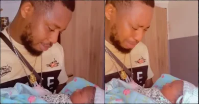 "You will never lack" - Man breaks down in tears as he welcomes baby