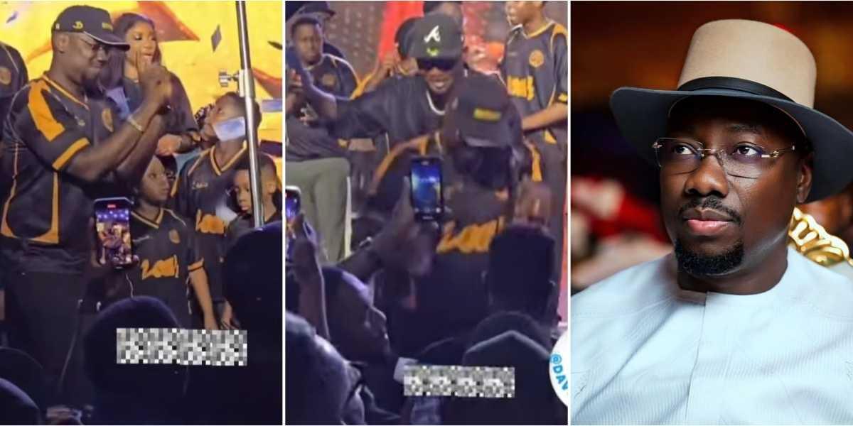 Moment Obi Cubana ‘hurriedly’ leaves stage as naira notes are sprayed on him at his 50th birthday
