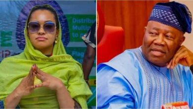 Natasha accuses Akpabio of plotting her assassination, dares him to sue her