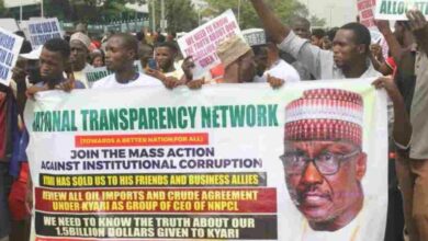 Protesters storm Justice ministry, demand investigation of ex-NNPC boss Mele Kyari over alleged $2 billion debt