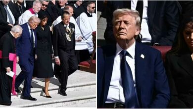 Trump dragged for allegedly breaking dress code at Pope Francis' funeral